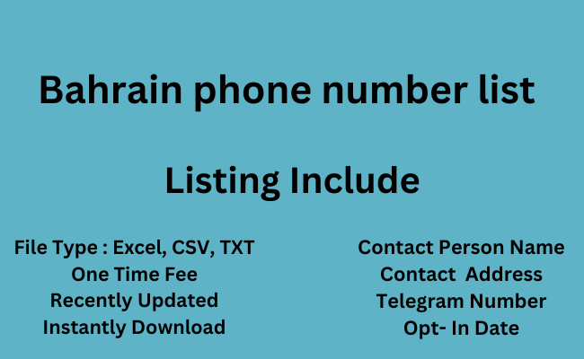 Bahrain phone number list