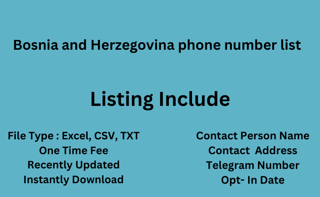 Bosnia and Herzegovina phone number list