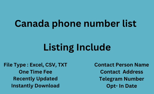 Canada phone number list